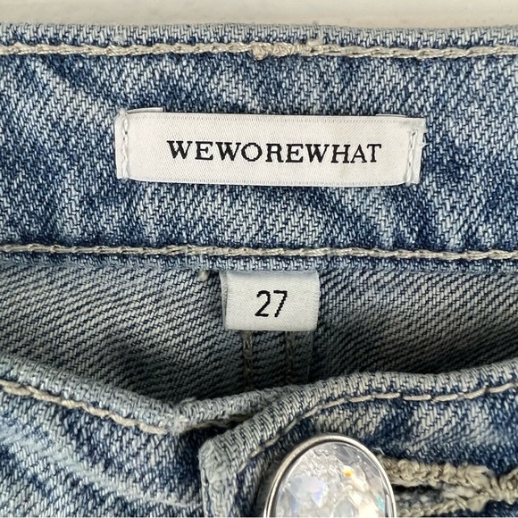 WEWOREWHAT Danielle Exposed Crystal Button Front High Rise Jeans, size 27 - Picture 6 of 9